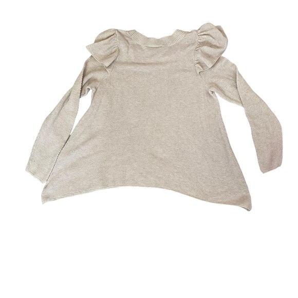 Lane Bryant 14/16 Women’s Sweater Ruffle Asymmetrical Oatmeal Color - Picture 7 of 10